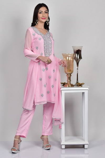 Baby Pink Pakistani Designer Suit