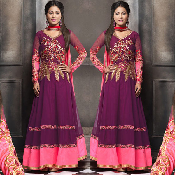 Purple Two Tone Bollywood Style Anarkali Suit | Party Wear