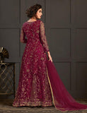 Red Heavy Embellished Jacket Style Indian Salwar Suit | Luxury