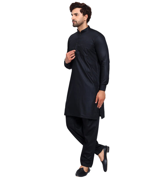 Black Casual Kurta Shalwar Set - Comfortable Everyday