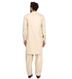 Fawn Pakistani Men's Readymade Kurta Set - Ready-to-Wear
