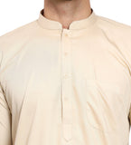 Fawn Pakistani Men's Readymade Kurta Set - Ready-to-Wear