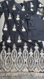 Black Net Pakistani Designer Party Suit | Elegant Evening Wear