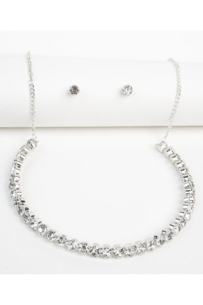 White Diamond Style Jewellery Set With Earrings