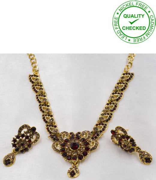 Maroon Gold Indian Traditional Jewellery Set