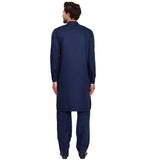 Navy Blue Tailored Ready To Wear Kurta Set - Instant Elegance