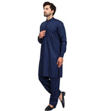 Navy Blue Tailored Ready To Wear Kurta Set - Instant Elegance
