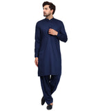 Navy Blue Tailored Ready To Wear Kurta Set - Instant Elegance