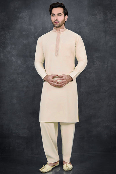 Mauve Men’s Kurta Shalwar Set | Traditional Wear
