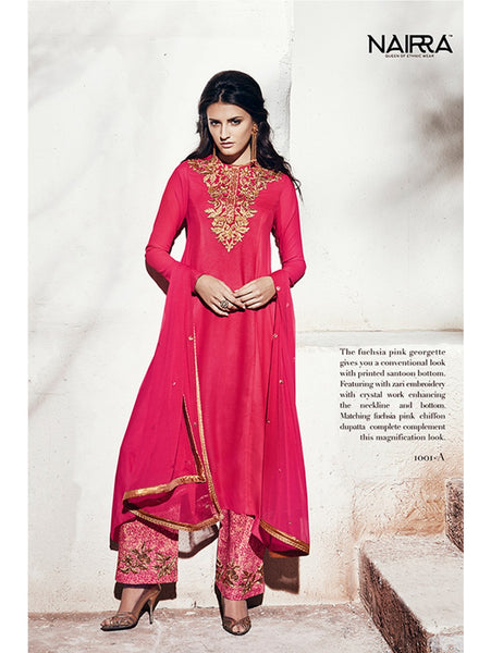 Fuchsia Pink Indian Wedding Salwar Suit Designer Party Dress - Asian Party Wear