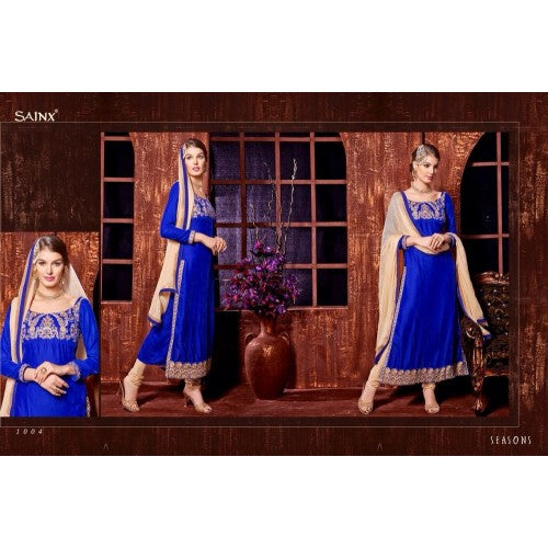 Strong Blue SEASON VELVET Salwar Kameez - Asian Party Wear
