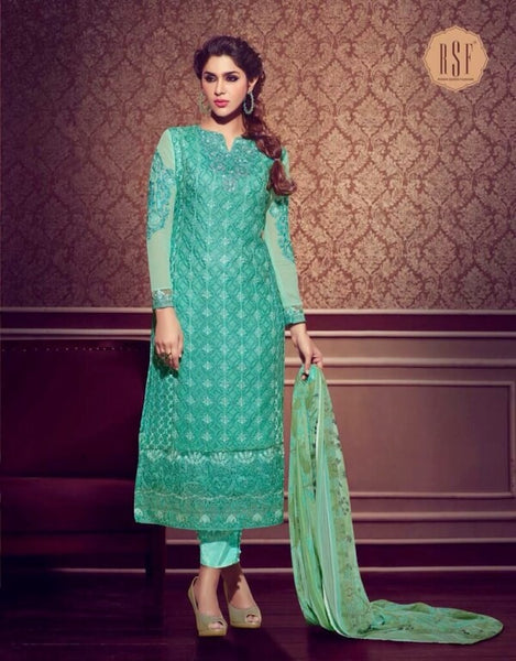Sea Green Pakistani Suit Designer Wear - Asian Party Wear