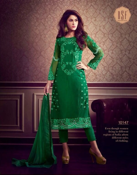 Green Pakistani Designer Elegant Salwar Suit - Asian Party Wear