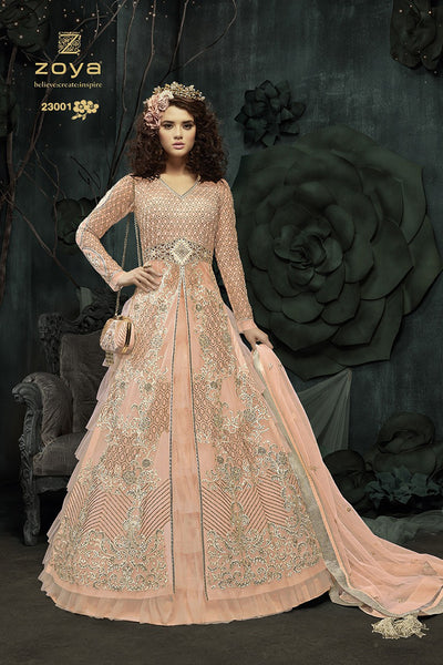 ORANGE INDIAN DESIGNER WEDDING AND BRIDAL GOWN - Asian Party Wear