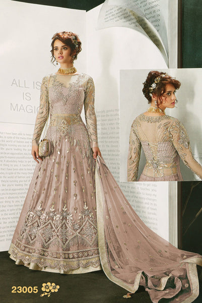 MAUVE INDIAN DESIGNER WEDDING AND BRIDAL GOWN - Asian Party Wear
