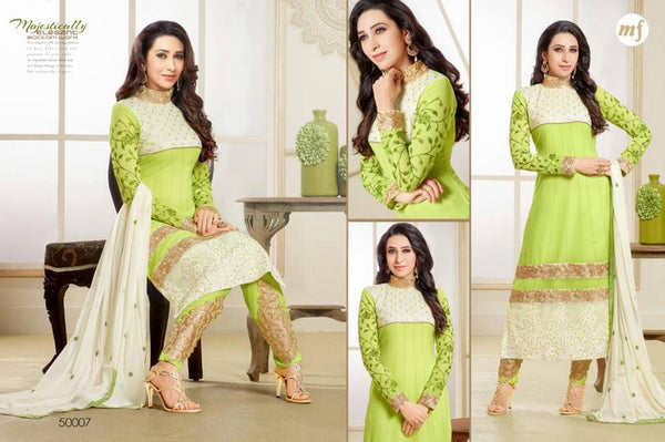 Green Karishma Kapoor Churidar Suit Party Wear Dress - Asian Party Wear