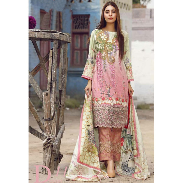 ESHAISHA D-11 LUXURY LAWN EMBROIDERED SUMMER WEAR SUIT - Asian Party Wear