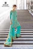 Turquoise Party Outfit Net Wedding Lehenga - Asian Party Wear