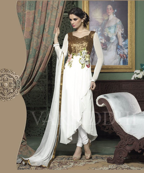 White Hot Dress Indian Party Suit - Asian Party Wear