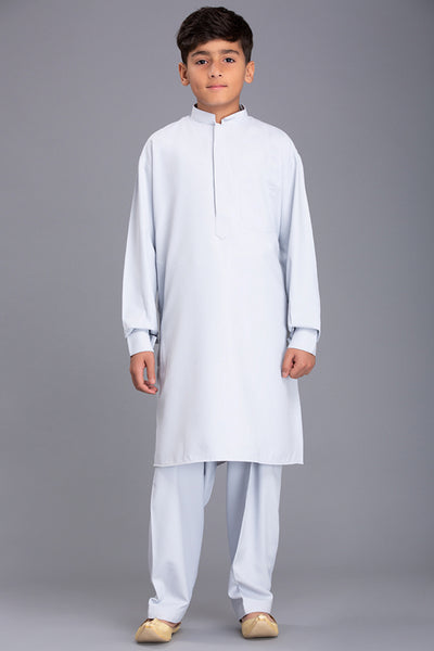 WHITE INDIAN EID BOYS SHALWAR SUIT - Asian Party Wear