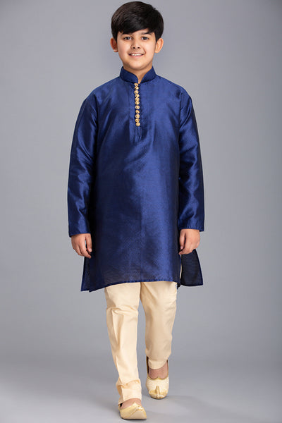 NAVY BLUE PAKISTANI BOYS KURTA SHALWAR FOR EID - Asian Party Wear