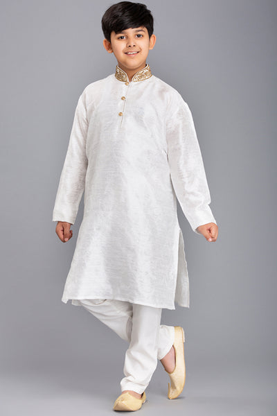 White Indian Kids Ethnic Wedding Kurta Pajama - Asian Party Wear