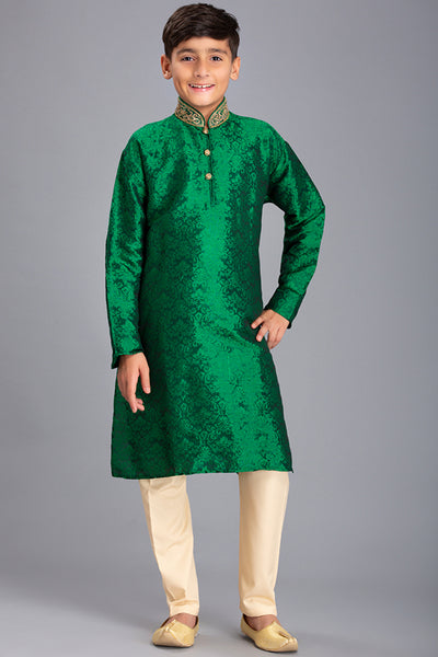 GREEN PAKSITANI BOYS EID KURTA SHALWAR - Asian Party Wear