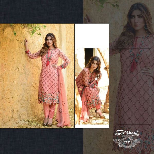 FMN-2131 PINK FEMEENA-2 PARTY WEAR SALWAR KAMEEZ SUIT - Asian Party Wear
