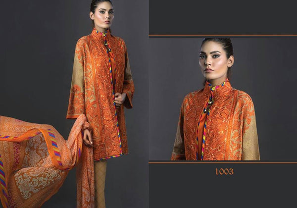 Orange Pakistani Designer Casual Salwar Kameez Suit - Asian Party Wear