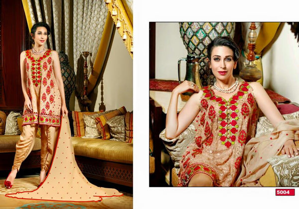 5004 BROWN SALWAR KAMEEZ MEENAZ ASIM JOFA PAKISTANI STYLE SUIT - Asian Party Wear