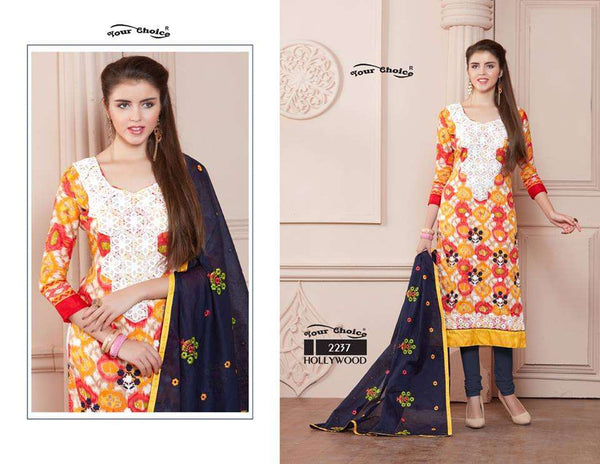 ZYC2237 HOLLYWOOD YOUR CHOICE PRINTED COTTON SALWAR KAMEEZ - Asian Party Wear