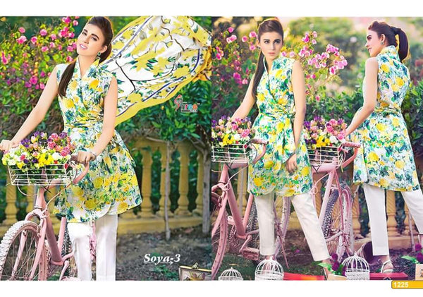 Floral Printed Cotton Suit Pakistani Designer Dress - Asian Party Wear