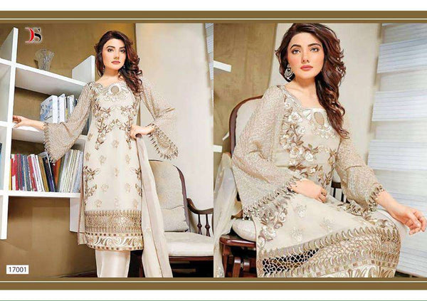 17001 BEIGE BAROQUE 2 BY DEEPSY GEORGETTE PAKISTANI STYLE SUIT - Asian Party Wear