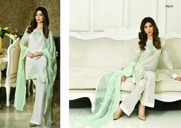 ZARQASH INSPIRED PAKISTANI DESIGNER READYMADE  SALWAR KAMEEZ SUIT - Asian Party Wear