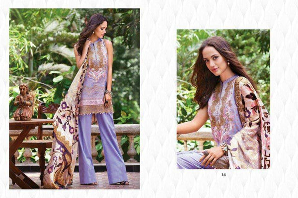 Purple Lawn Pakistani Suit Designer Summer Salwar Kameez - Asian Party Wear