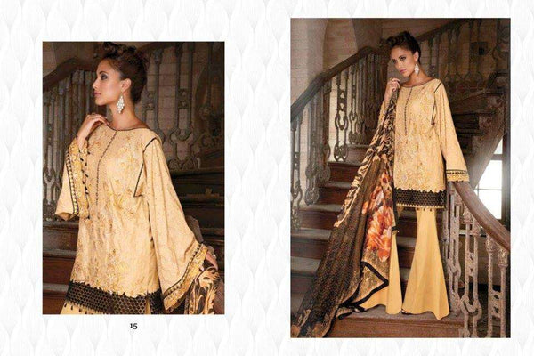 Lark Brown Palazzo Style Lawn Suit Pakistani Designer Wear - Asian Party Wear