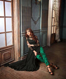 19003-B GREEN AND BLACK MAISHA ADDICTION PARTY WEAR SUIT - Asian Party Wear
