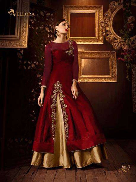 Red & Gold Evening Dress Indian Party Lehenga - Asian Party Wear