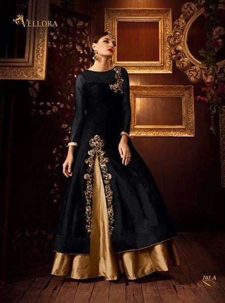 Black & Gold Lehenga Indian Ethnic Wedding Dress - Asian Party Wear