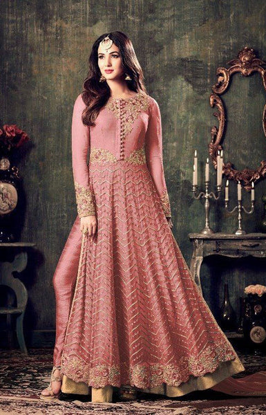 AC4707-G HOT PINK INDIAN HEAVY EMBROIDERED WEDDING WEAR DRESS - Asian Party Wear