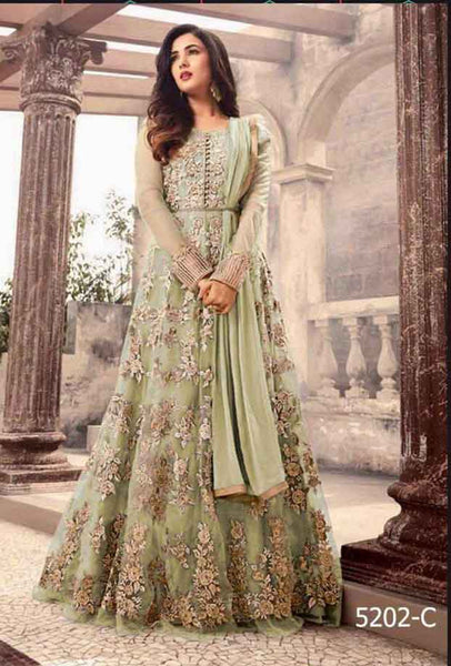 NILE GREEN WOMEN GIRLS BRIDESMAIDS PARTY OCCASIONAL DESIGNER WEAR - Asian Party Wear