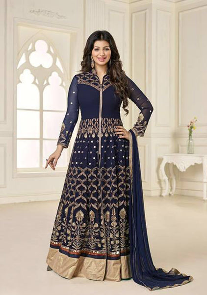 Blue Indian Anarkali Suit Party Wedding Dress - Asian Party Wear