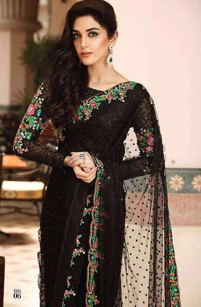 Z4036 BLACK MARIA B PAKISTANI STYLE SAREE - Asian Party Wear