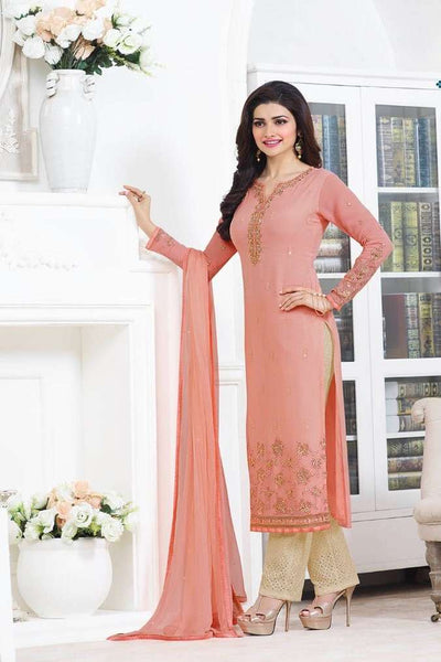 5012 BABY PINK KASEESH PRACHI GEORGETTE PARTY WEAR SALWAR KAMEEZ SUIT - Asian Party Wear