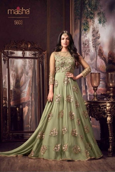 Nile Green New Party Bridesmaid Wedding Dress Gown Collection 2018 - Asian Party Wear