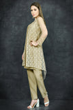 Gold Jacket Style Desi Readymade Suit - Asian Party Wear