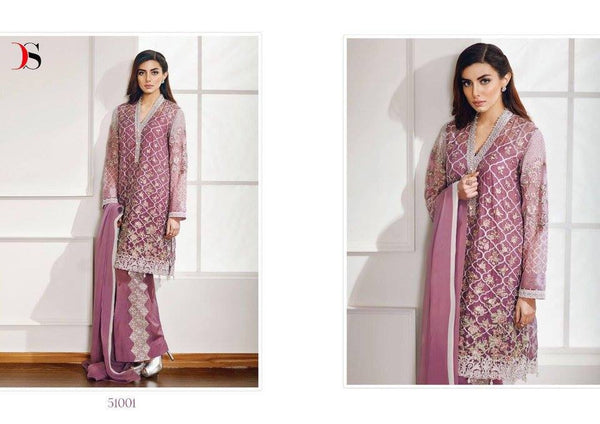 PURPLE BAROQUE INSPIRED PAKISTANI DESIGNER STYLE SUIT - Asian Party Wear