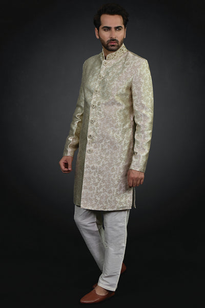 Gold Indian Prince Coat Mens Wedding Dress Indian Ethnic Menswear - Asian Party Wear