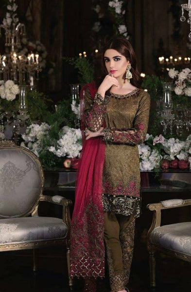 ZBD-08 MBROIDERED DESIGNER SUIT - Asian Party Wear