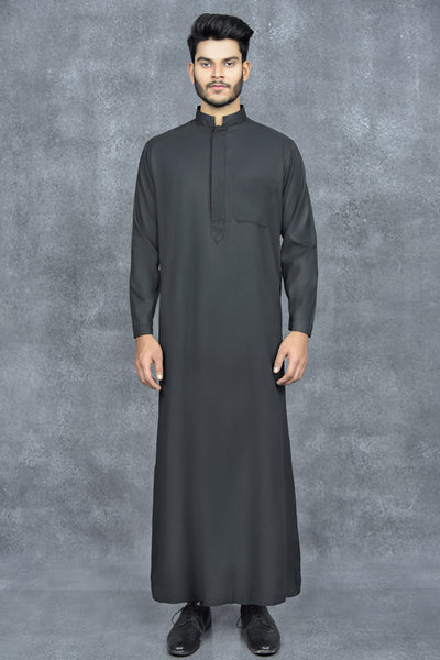 Black Emirati Style Jubba Men's Eid Outfit - Asian Party Wear